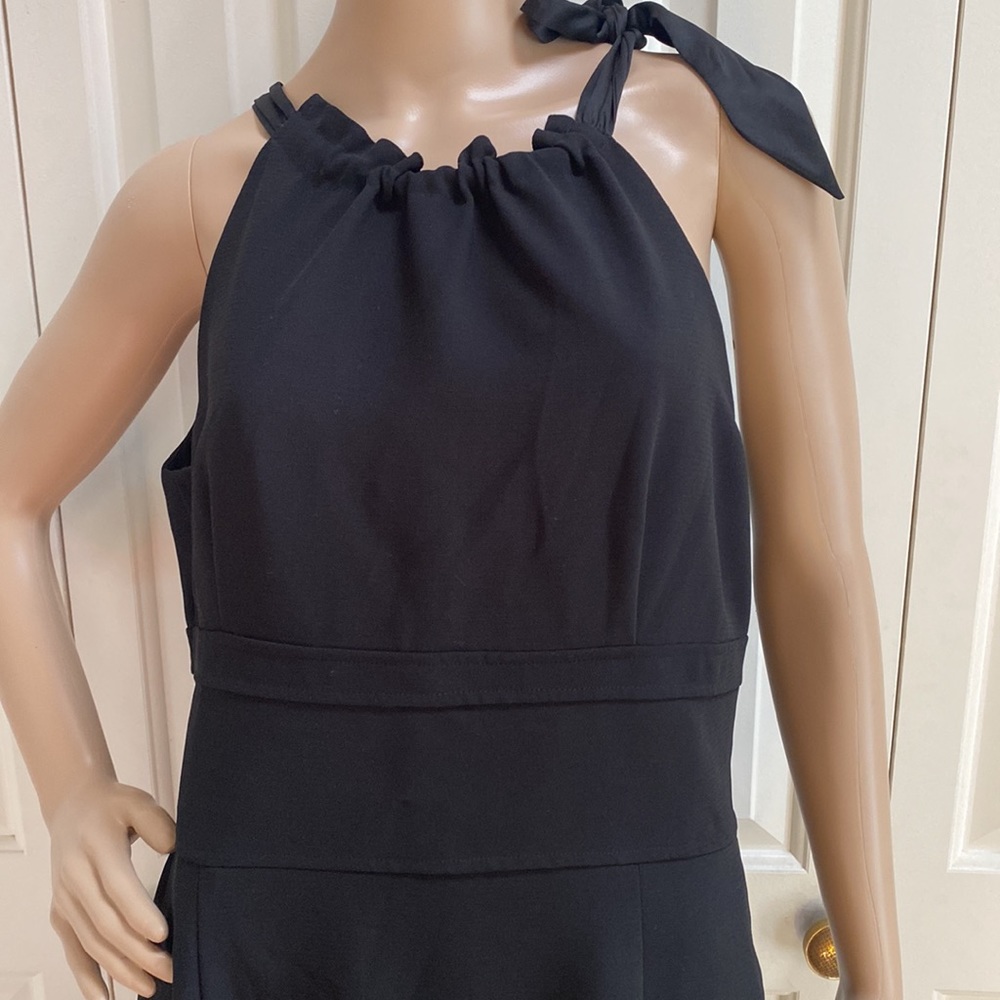 Ann Taylor Womens Size 12 Black Dress. Sleeveless and Ribbon on Shoulder. - Picture 2 of 11